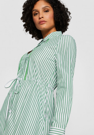 Tommy Hilfiger STRIPE MIDI SHIRT DRESS Shirt dress nola/spring lime ПЛАТЬЕ-РУБАШКА МИДИ В ПОЛОСКУ Платье-рубашка нола / весенний лайм