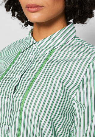 Tommy Hilfiger STRIPE MIDI SHIRT DRESS Shirt dress nola/spring lime ПЛАТЬЕ-РУБАШКА МИДИ В ПОЛОСКУ Платье-рубашка нола / весенний лайм