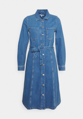 Tommy Hilfiger DRESS KNEE Denim dress aura ПЛАТЬЕ КОЛЕНО Джинсовое платье аура