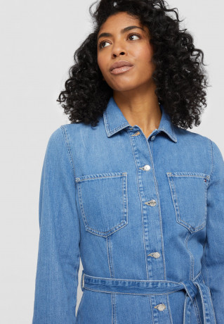 Tommy Hilfiger DRESS KNEE Denim dress aura ПЛАТЬЕ КОЛЕНО Джинсовое платье аура