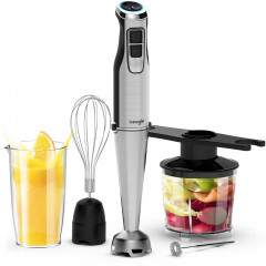 iceagle iceagle Stabmixer 4-in-1 1000 W 6-stufiger Immersions-Mehrzweck-Handmixer, 1000,00 W, Schneebesen Milchaufschaumer Zerkleinerer Mashers, 304-Edelstahl  Ручной блендер Iceagle 4-в-1, 1000 Вт, 6-ступенчатый погружной многоцелевой ручной миксер, 1000