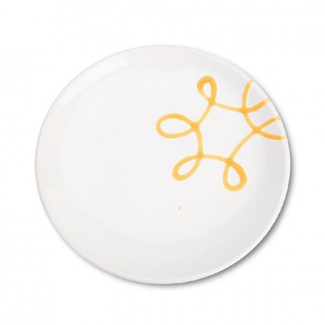 Gmundner Keramik Gmundner Keramik Gelbgeflammt Dessertteller / Fruhstucksteller Cup d: 20 cm / h: 2,6 cm Gmundner керамическая желтая тарелка для десерта / тарелка для завтрака D чашки: 20 см / высота: 2,6 см
