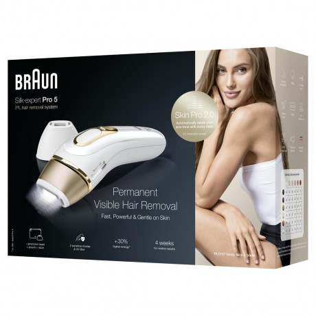Braun IPL quot;Silk-expert Pro PL5157quot; White/Gold  ИПЛ "Шелковый Эксперт Про PL5157" Белое золото
