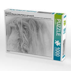 CALVENDO Puzzle CALVENDO Puzzle Emotionale Momente: Weisse Pferde in schwarzweiss. Пазл CALVENDO Пазл Эмоциональные моменты: белые лошади в черно-белом.