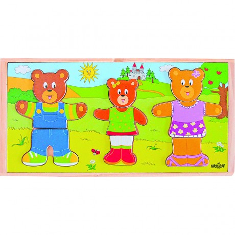 Woodyland Holzspielzeug Dress up Bar Familie \/ Legespiel Деревянная игрушка одевалка барная семья/пазл