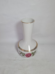 Ваза винтажная Winterling Kirchenlamitz Bavaria с розой и золотистой окантовкой, 22,5 см, Германия, 1960-70гг.