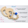 glucksWunder Holz Greifling Beissring Babyfusschen Buche personalisiert mit Name in Geschenkverpackung Деревянное кольцо для прорезывания зубов детские ножки бук персонализированное с именем в подарочной коробке