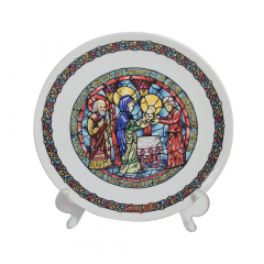 Набор тарелок декоративных винтажных Limoges, в заводской упаковке, сертификат, фарфор, 4 шт., 21 см, Франция, 1960-70гг.