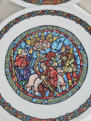 Набор тарелок декоративных винтажных Limoges, в заводской упаковке, сертификат, фарфор, 4 шт., 21 см, Франция, 1960-70гг.