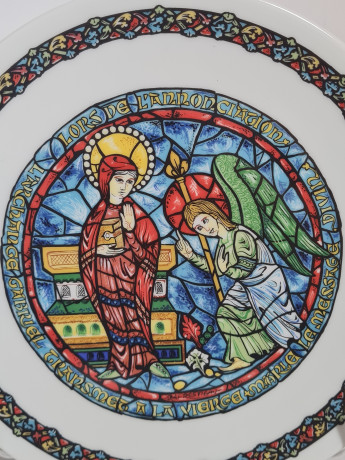 Набор тарелок декоративных винтажных Limoges, в заводской упаковке, сертификат, фарфор, 4 шт., 21 см, Франция, 1960-70гг.