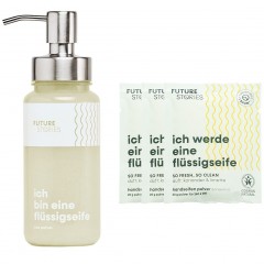 FUTURE STORIES Vorteilskit 3er Set Flussigseifen Pulver Koriander &amp; Limette inkl. Pumpspender  Набор Advantage Kit из 3 жидких мыльных порошков с кориандром и лаймом, включая помпу-дозатор