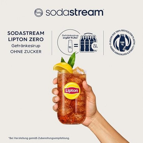 SodaStream Lipton Sirup Pfirsich, Сироп для приготовления Lipton Ice Tea Персиковый сироп, без сахара, 440 мл