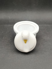 Шкатулка винтажная Apilco Terrine с гусенком на крышке, фарфор, 7 х 7 см, Франция, 1970-80гг.