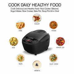 TurboTronic by Z-Line TurboTronic by Z-Line Multikocher 5 Liter Dampfgarer, japanischer Reiskocher Slowcooker mit Timer, 860 W, Schwarz Digital fur Milchreis Multivarka Schongarer  Мультиварка TurboTronic by Z-Line пароварка 5 литров, японская рисоварка, 