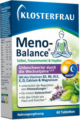 Klosterfrau Meno-Balance 60st х 2stk, Комплекс для женщин при менопаузе Klosterfrau Meno-Balance, при приливах и гормональном дисбалансе, 60 шт х 2 упаковки