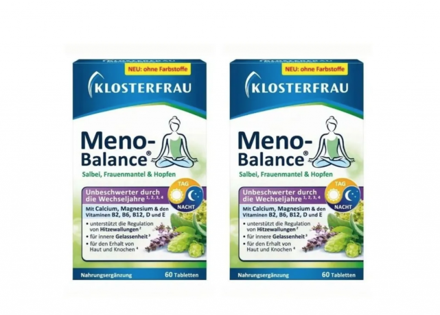 Klosterfrau Meno-Balance 60st х 2stk, Комплекс для женщин при менопаузе Klosterfrau Meno-Balance, при приливах и гормональном дисбалансе, 60 шт х 2 упаковки