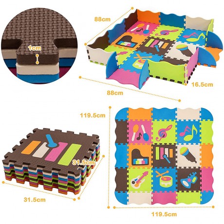 COSTWAY Puzzlematte EVA 125 TLG. Коврик-пазл EVA 125 шт.