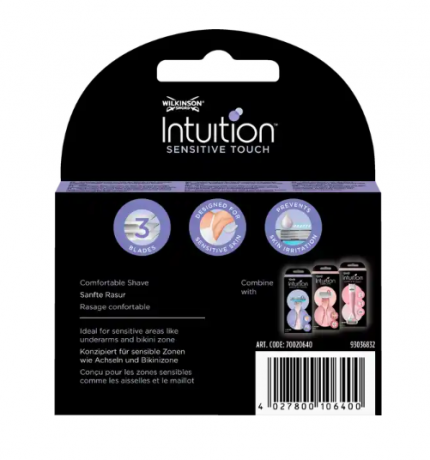 Wilkinson Sword Intuition Sensitive Touch Rasierklingen, 4 шт