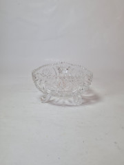 Салатница винтажная на ножках хрустальная Anna Hutte, 11,5 x 11,5 x 7 см, Германия, 1960-70гг.