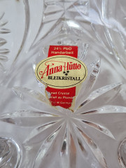 Салатница винтажная на ножках хрустальная Anna Hutte, 11,5 x 11,5 x 7 см, Германия, 1960-70гг.