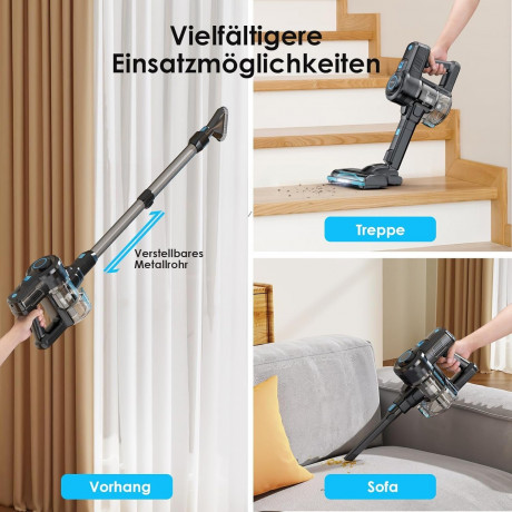 Buture Buture Akku-Hand-und Stielstaubsauger, 160,00 W, Beutellos, Kabellos mit 2200 mAh*6 Abnehmbarem Akku 6-in-1 Handstaubsauger 35 Min  Беспроводной ручной пылесос Buture, 160,00 Вт, без мешка, беспроводной, со съемным аккумулятором 2200 мАч*6 Ручной п