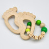 glucksWunder Holz Greifling Beissring Babyfusschen Buche personalisiert mit Name in Geschenkverpackung Деревянное кольцо для прорезывания зубов детские ножки бук персонализированное с именем в подарочной коробке