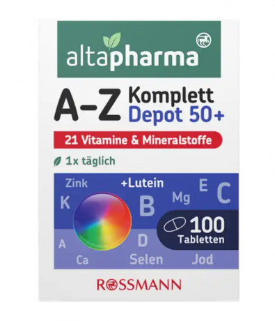 altapharma A-Z Depot ab 50 Комплексные Мультивитамины для людей старше 50-ти лет, в таблетках, с витаминами и минералами 100 шт