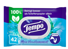 Tempo Feuchtes Toilettenpapier Mein Verwöhnmoment Sea Minerals, темпо Влажная туалетная бумага в салфетках, 42 шт.