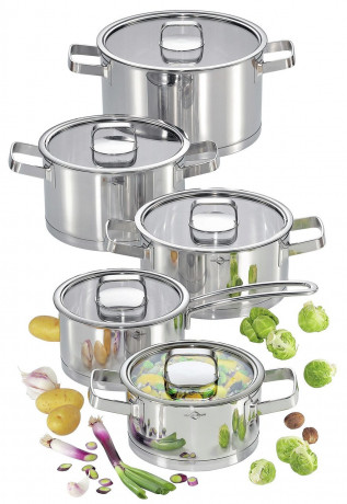 K\u00fcchenprofi K\u00dcCHENPROFI Topfset 5-tlg SAN REMO silber K=CHENPROFI набор горшков 5 предм. SAN REMO