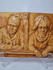 Декоративное фарфоровое панно "Мужчина и женщина", 22,5см x 14,5см, Германия, 1960-70гг.