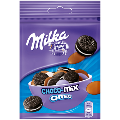 Milka Choco-Mix Oreo Альпийский молочный шоколад со сливочной начинкой и Oreo 146г