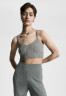 Tommy Hilfiger CABLE KNIT CROP Top med heather grey CABLE KNIT CROP Топ средний вереск серый