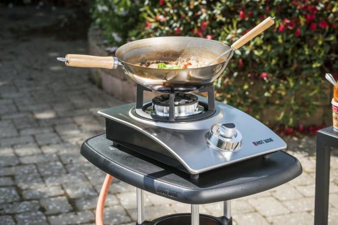 HOTWOK HOTWOK Gaskocher, Wokbrenner "Hot Wok Silver-Line" 4,5 kW Gasbrenner aus Edelstahl  Газовая плита HOTWOK, горелка вок "Hot Wok Silver-Line" Газовая горелка 4,5 кВт из нержавеющей стали