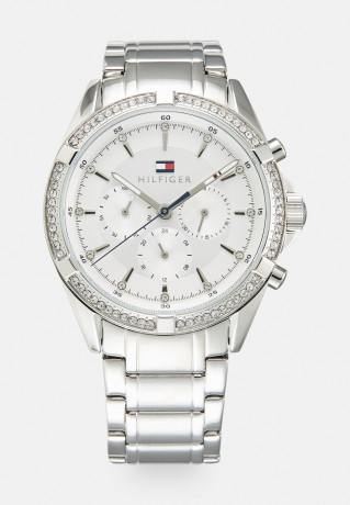 Tommy Hilfiger CASE WITH BEZEL DIAL BRACELET Chronograph watch silver-coloured КОРПУС С БЕЗЕЛЕМ БРАСЛЕТ Часы с хронографом серебристый