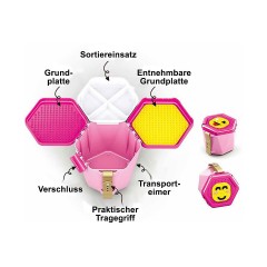 Sluban Spiel-  Transporteimer Pink (inkl. 348 Teile) Игровое транспортное ведро розовое (348 деталей вкл.)