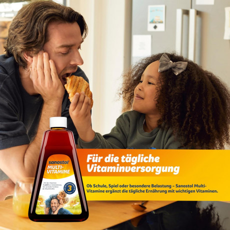 Sanostol Multi-Vitamine age 3+ ohne Zuckerzusatz 230ml , Саностол Мультиватаминный сироп с витаминами С и D, БЕЗ сахара, для детей с 3ех лет, 230 мл