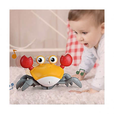 frler frler Krabbelnde Krabbe Baby Spielzeug mit Musik und LED-Leuchten Krabbelspielzeug fur Kinder frler Ползучий краб
