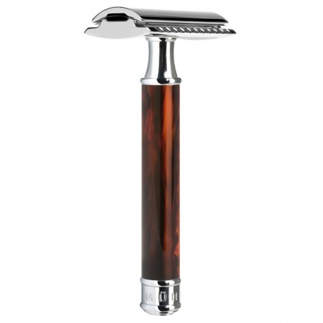 Muhle TRADITIONAL Rasierhobel geschlossener Kamm, Griffmaterial Edelharz schildpatt  ТРАДИЦИОННАЯ безопасная бритва с закрытым гребнем, материал рукоятки высококачественная смола черепахового цвета