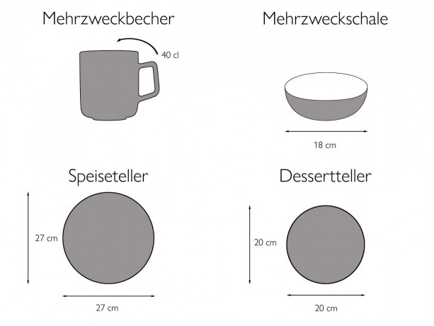Creatable Creatable Kombiservice 16-tlg. LA GOMERA Weiss Создаваемый комбинированный сервиз 16 шт. ЛА ГОМЕРА