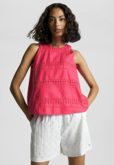 Tommy Hilfiger BRODERIE ANGLAISE POPLIN REGULAR FIT  Blouse bright cerise pink BRODERIE ANGLAISE POPLIN REGULAR FIT Блузка ярко-вишнево-розовый