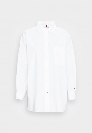 Tommy Hilfiger OVERSIZED SHIRT  Button-down blouse optic white РУБАШКА ОВЕРСАЙЗ Блуза на пуговицах оптический белый