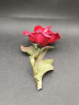 Статуэтка винтажная Capodimonte "Красная роза на веточке", фарфор, 18 х 7 см, Италия, 1960-70гг.