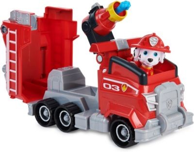 Spin Master Paw Patrol Marshalls Deluxe Basis Fahrzeug aus dem Kinofilm mit Hundefigur Роскошный базовый автомобиль Щенячьего патруля Маршалла из фильма с фигуркой собаки.