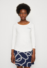 Tommy Hilfiger SLIM ROPE PUFF PRINT Long sleeved top ecru SLIM ROPE PUFF PRINT Топ с длинными рукавами экрю