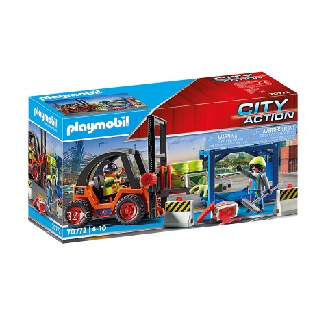 PLAYMOBIL 2er Set: 70771 LKW mit Anhanger + 70772 Gabelstapler mit Fracht Набор из 2-х частей: грузовик 70771 с прицепом + вилочный погрузчик 70772 с грузом