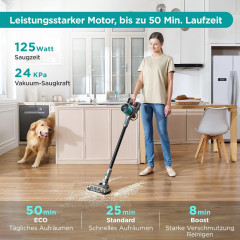 Eureka! Eureka! Akku-Hand-und Stielstaubsauger Ideal fur Hartboden, Teppiche, Tierhaare, 350,00 W, beutellos, 2-in-1 LED-Anzeige 50 Min Laufzeit -Ideal fur Hartboden Teppiche  Эврика! Беспроводной ручной пылесос, идеально подходит для твердых полов, ковро