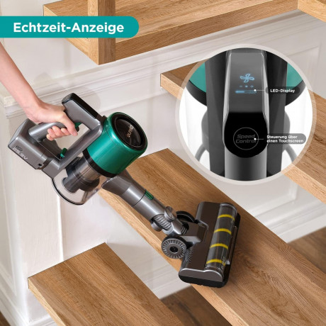 Eureka! Eureka! Akku-Hand-und Stielstaubsauger Ideal fur Hartboden, Teppiche, Tierhaare, 350,00 W, beutellos, 2-in-1 LED-Anzeige 50 Min Laufzeit -Ideal fur Hartboden Teppiche  Эврика! Беспроводной ручной пылесос, идеально подходит для твердых полов, ковро