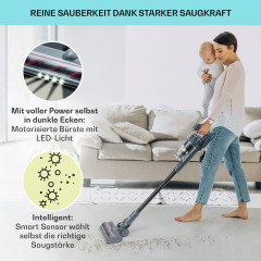 Klarstein Klarstein Akku-Hand-und Stielstaubsauger LARMA, 300 W, beutellos, EPA E12-Filter: beseitigt bis zu 99,5 % an Pollen und Feinstaub  Беспроводной ручной и стержневой пылесос Klarstein LARMA, 300 Вт, без мешка, фильтр EPA E12: удаляет до 99,5% пыль