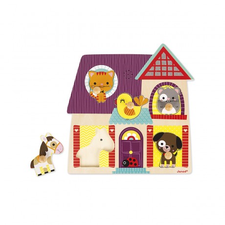 Janod Musikpuzzle Bauernhof-Freunde (5 Teile)\/ \/ Display 4 Stck. Музыкальный пазл Фермерские друзья (5 шт.)\/ Дисплей 4 шт.