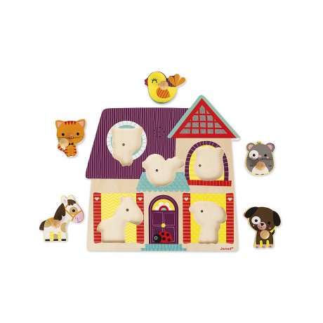 Janod Musikpuzzle Bauernhof-Freunde (5 Teile)\/ \/ Display 4 Stck. Музыкальный пазл Фермерские друзья (5 шт.)\/ Дисплей 4 шт.